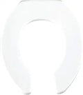 BEMIS 955SSCT Commercial Open Front Plastic Toilet Seat, Heavy Duty Industrial No Slam Seat without Lid, Secure Installation, Made in USA, Round, White