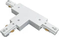 White H-Type T Connector 3-Wire Single Circuit Track