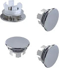 4 Pack Chrome Sink Overflow Cover, Round Bathroom Basin Trim Caps