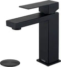 Tohlar Black Bathroom Faucet, Single Hole Sink Faucet with Pop Up Drain