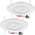 5 inch & 6 inch Retrofit LED PIR Motion Sensor Downlight,LED Recessed Light, 20W 120V-256V, 2000LM,Motion Activated Dusk to Dawn, Auto On/Off Indoor Outdoor Lighting (5500K Daylight) 2 Pack