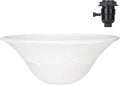 Floor Lamp Glass Bowl Shade Replacement, White Alabaster, E26 Socket Compatible, for Torchiere Standing Lamps