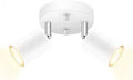AUQUEE LED 2 Light Track Lighting Kit, LED Track Lighting Fixtures, White Round Ceiling Spot Lighting, Flexibly Rotatable Light Head for Kitchen, Living Room, Bedroom, GU10 Bulb Not Included