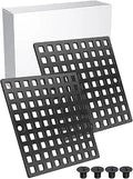 2 Pcs Square Shower Drain Cover 4" Matte Black- Anti-Clog Bathroom Drain Cover with Non-Slip Surface, Universal Fit for Shower, Kitchen, Outdoor Use