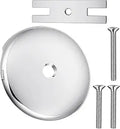 Tub Overflow Plate, Stainless Steel Single Hole Overflow Cover with Matching Screws, Replacement Panel for Bathroom Bathtub, Sink, and Laundry Tub Repair