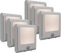 VINTAR 6 Packs Motion Sensor Dimmable Night Light, Auto Dusk to Dawn Sensor