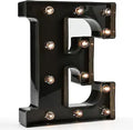 Light Up Black Alphabet Marquee Letters Sign LED Marquee Number Lights Sign for Night Light Home Bar Christmas Lamp Birthday Party Wedding Decoration E
