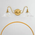 2-Light Bathroom Vanity Light with Clear Glass and Antique Brass