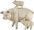 Elements 10.24x5.51x8.46 Inch White Resin Pig and Babies Figurine, Farmhouse Style Statue Durable Design for Everyday Use in Home Kitchen Dining and Entertaining Settings