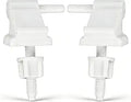 2Pcs Universal Toilet Seat Hinges Replacement with Bolts Screw and Nuts White Plastic Toilet Seat Hinges Toilet Seat Hardware for Toilets Seats Lids Replacements and Repairs