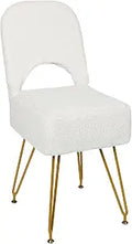mapleway White Vanity Stool with Storage & Foldable Backrest