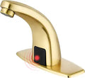 Brush Gold Motion Sensor Touchless Bathroom Automatic Faucet