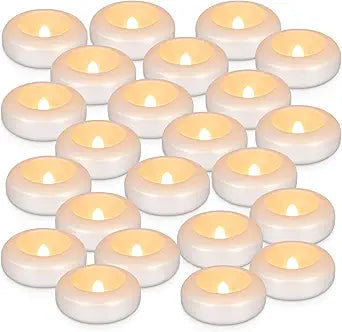Flameless LED Floating Candles, 24 Pack 3" Waterproof Water Activated Candles, Auto On/Off, 120+ Hours Long Lasting Warm White Flickering Lights for Pool, Bathtub, Wedding & Party Decor