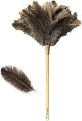 DDZMZ Ostrich Feather Duster for Cleaning with Long Wooden Handle,24"