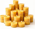 Crenovo Beeswax Tea Lights Candles 48 Pack, 8 Hour Long Lasting Tea Candles