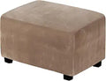 H.VERSAILTEX Velvet Stretch Rectangle Ottoman Cover, Large, Camel