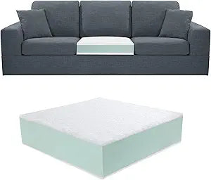 Extra Thickness 3 Layer Couch Cushion Replacement, 24"x24"x6" Sofa Cushions Replacement,100% 25D Foam Upholstery Cushion, Supportive&Soft Sofa Foam with Removable Cover