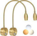 Adust Bedside Reading Light, Bedroom Reading Lamp, 3W LED Touch Dimmable Brightness Minimalist Wall Headboard Reading Lamp, Adjustable Colour Temperature, 3000k, 4000k, 6000k (Gold (2-Pack))