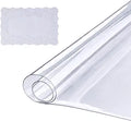 VEVOR Clear Table Cover Protector, 1.5mm Thick 36 x 72 in PVC Plastic Tablecloth, Waterproof & Oil Spill Proof, Customizable Rectangle Table Cover for Writing Desk, Coffee Table, Dining Room Table