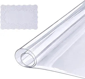 VEVOR Clear Table Cover Protector, 1.5mm Thick 36 x 72 in PVC Plastic Tablecloth, Waterproof & Oil Spill Proof, Customizable Rectangle Table Cover for Writing Desk, Coffee Table, Dining Room Table