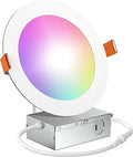 Amico 1 Pack 6 Inch Smart LED Recessed Lighting, WiFi Bluetooth Canless Downlight with Junction Box, RGB & 2700-6500K Color Changing, 12W=110W 1000LM, Works with Alexa/Google Assistant, APP Control