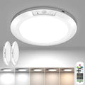 Battery Operated Motion Sensor Ceiling Light with Remote, USB Rechargeable Magnetic Closet Light 5 Color Temperatures Dimmable Timing Motion Activated Stairs Light for Pantry Porch- 2 Pack