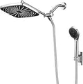 Rainfall Shower Head with Adjustable Extension Arm High Pressure Showerheads Combo for Bathroom Accessories,Home Decor Dual Shower Head with Anti-Clog Nozzles,Chrome