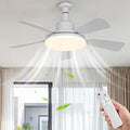 24inch Socket Fan Light,3 Color Dimmable Ceiling Fan with Lamps and Remote,E26/E27 Screw-in Bulb Fan Light,3000K-6500K Adjustable Lighting,White Small Fan Light for Bedroom,Kitchen,Garage,Patio,Porch