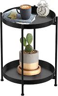 Round Side Table,Black End Table