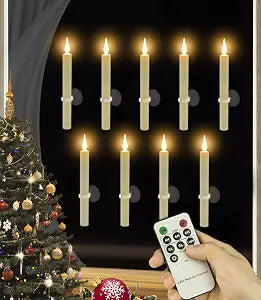 Strg Flameless Window Candles with Suction Cup Holder and Magnetic Base
