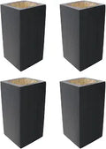 Black Cuboid Pine Wooden Risers for Table Bed Couch Sofa Desk 4Pcs