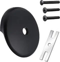 Single Hole Bathtub Overflow Drain Cover, Bathtub Drain Plate Overflow Cover with Screw Low Noise Thick Face Plate Tub Trim Kit(Matte Black)