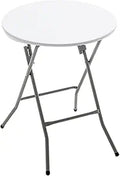 BTEXPERT White 24" Round Plastic Folding Table Commercial Portable for Picnic Party Camping Banquet Card Dining Wedding Event Home Kitchen Indoor Outdoor