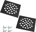 PATIKIL Shower Strainer Drain Trim Set 4-1/4", 2 Pcs 304 Stainless Steel Square Screw-in Shower Strainer Drain Cover with Screw for Bathroom Floor Lawns Landscaped Walkways Patios, Black