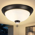 Outdoor Motion Sensor Flush Mount Ceiling Light with 6 Modes and 2 Bulbs