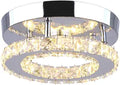 7.9" Crystal Round Flush Mount Ceiling Light LED Warm White