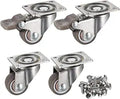 4 Pack 1" Low Profile Casters Wheels 100 lb Total Capacity