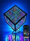 Infinity Mirror Hyper Cube Table Lamp, Desk Art Mood Light