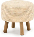 Natural Grass Weave Pouf Ottomans Round Footstool Handmade Bohomian Decor