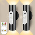 Rechargeable Motion Sensor Wall Sconces 2 Pack with Remote  Dimmer
