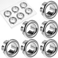 6PCS Sink Overflow Ring, Bathroom Basin Sink Round Hole Trim Chrome Overflow Cover Rings Drain Hole Insert Cap Basin Trim Cover Holes, Universal Fit Drain Covers Holes Insert Cap for Vanity Ceramic