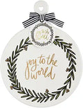 Santa Barbara Design Studio Cheese Plate - Ceramic Christmas Snack Dessert Tray, 13" x 10", Joy To The World