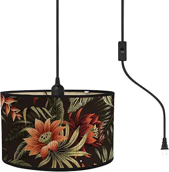 Bioaqua Pendant Lights with Plug in Cord(15ft), Boho Hanging Lamp Shade