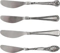 Karma, 4-piece Stainless Steel Butter Spreader Cheese Knife Set, Vintage Spreader Set, Giftable Butter Knives set, Bread Knife Set, Silver