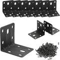 Alise 10 Pack Black 2x2in L Brackets Heavy Duty Metal for Wood Furniture