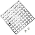 4" Matte Silver Shower Drain Cover, 304 Stainless Steel Square Floor Drain Cover Replacement, Drain Strainer and Hair Catcher for Showers, Bathrooms, and Sinks