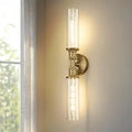 Ken & Ricky Modern 24" Wall Sconce,Hardwired,Brush Gold