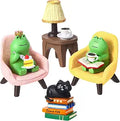 6 Pcs Miniature Resin Frog Figurines Set for Desk Shelf