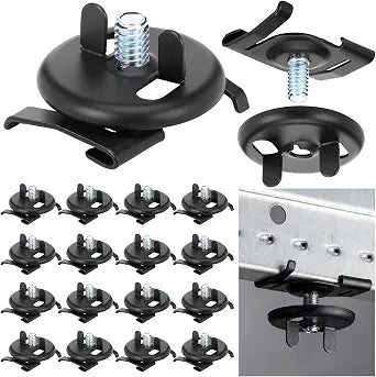 Silkfly 25 Pcs Black Spring Steel T Bar to Electrical Fixture Twist Clip