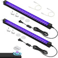 365NM UV Black Light Bar, 18W LED Blacklight Strip, 16inch Linkable UV Blacklights with Switch for Uranium Glass & Mineral Display, Glow Party, Halloween,2 Pack